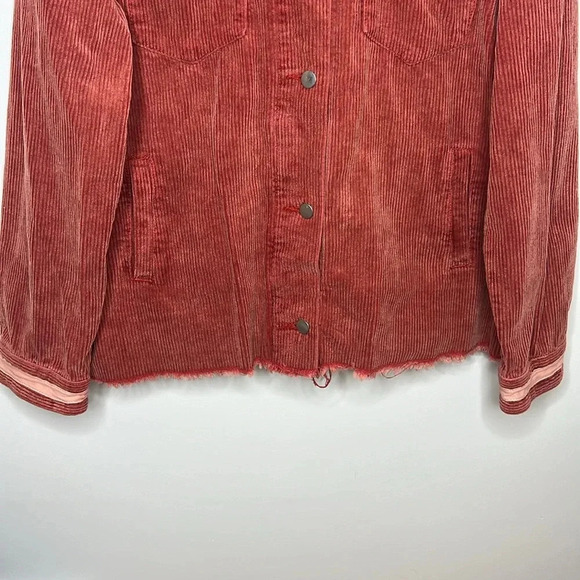 POL Corduroy Shacket Button Down Distressed Hem Fall Transitional Layering - Picture 5 of 13